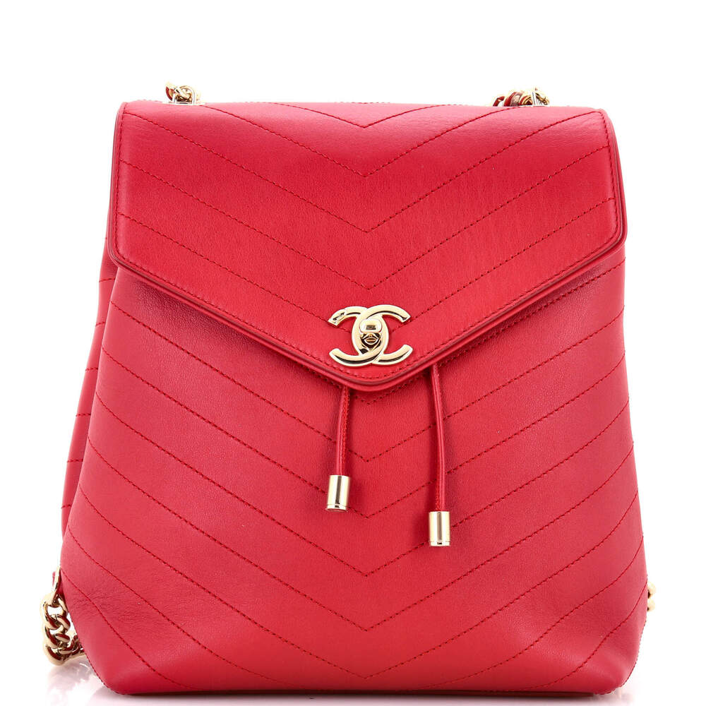 Chanel Small Coco Chevron Backpack Stitched Calfskin